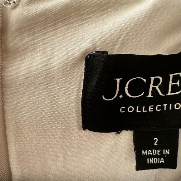 J Crew Collection White Fringe Sheath Dress with Sequins Size 2 - Picture 7 of 8